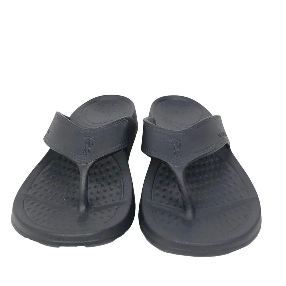NEW Nuusol Cascade Flip Flops Granite Gray Mens 13 Made in USA